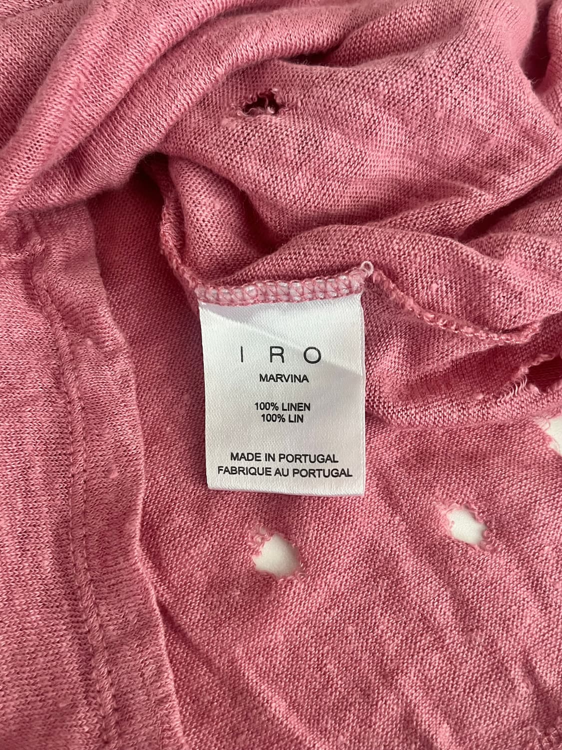 S) 이로 IRO 린넨 롱슬리브 티셔츠 핑크 상품이미지5