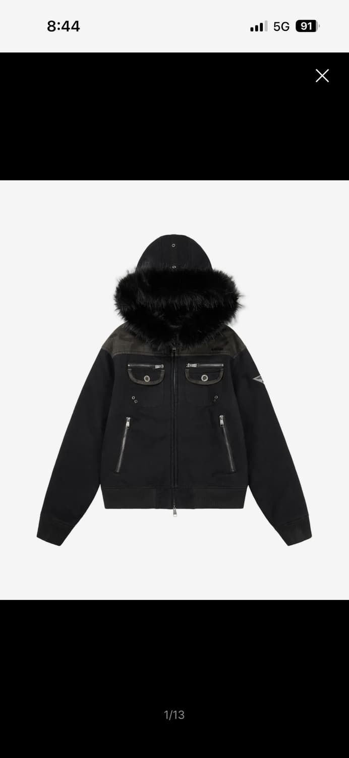 아캄 퍼후드자켓 블랙 상품이미지1