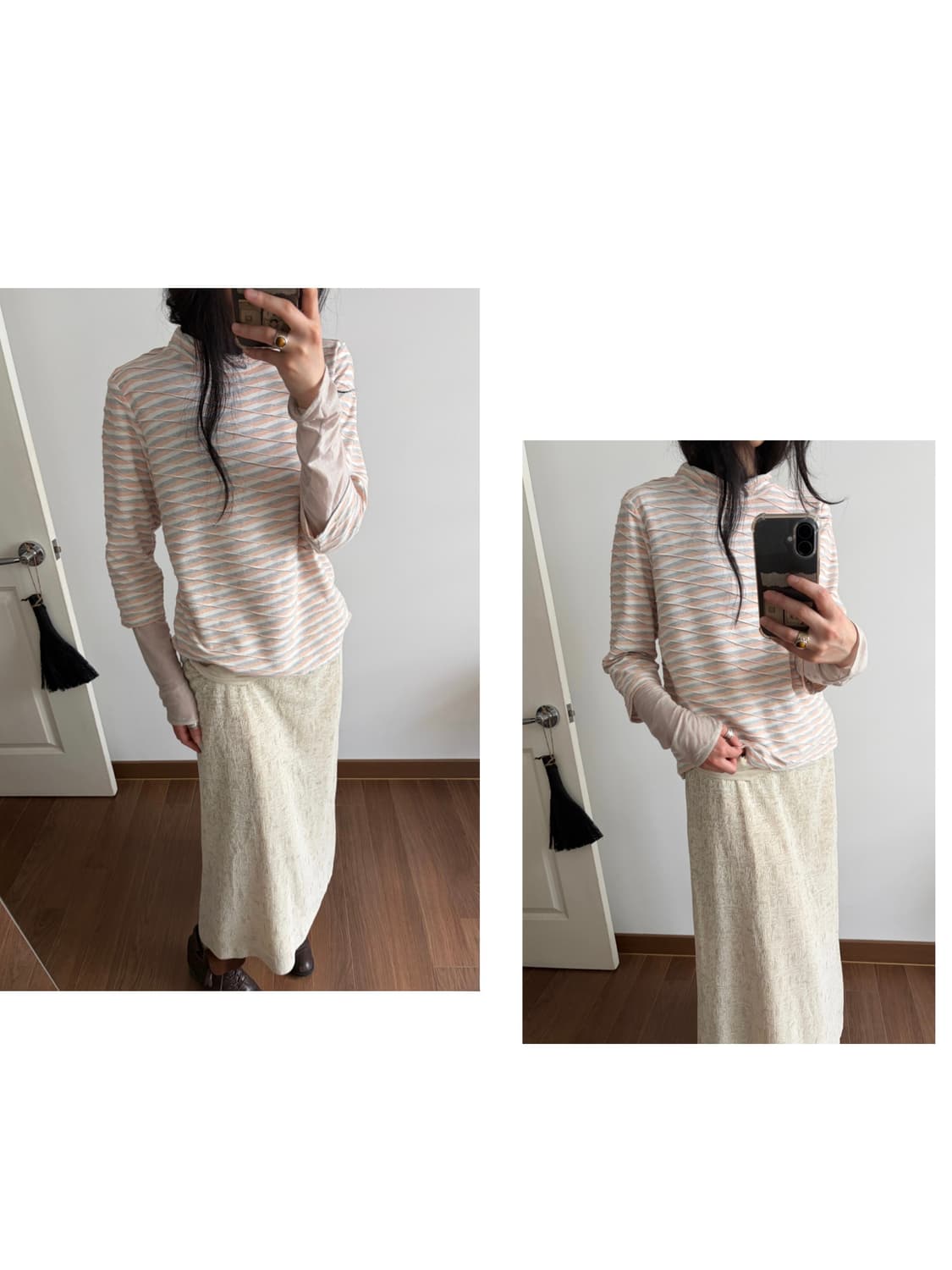 stripe patterned top 상품이미지4