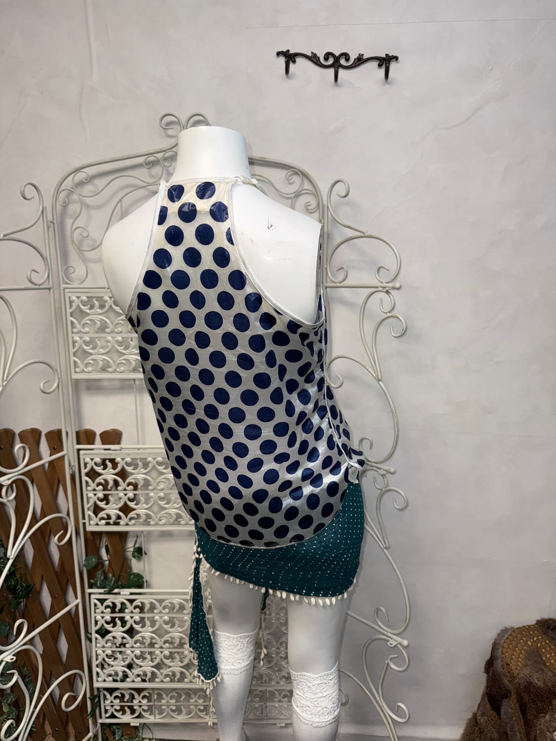 Dolce & Gabbana navy dot pvc silk 슬리브리스 상품이미지8