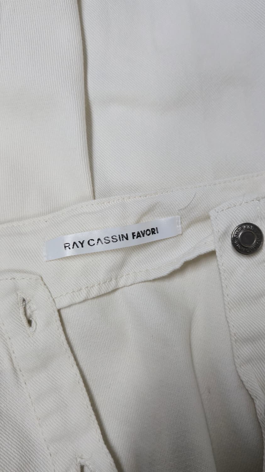 Ray Cassin 화이트 데님 뷔스티에 롱 원피스 F 버튼다운 코튼 상품이미지4