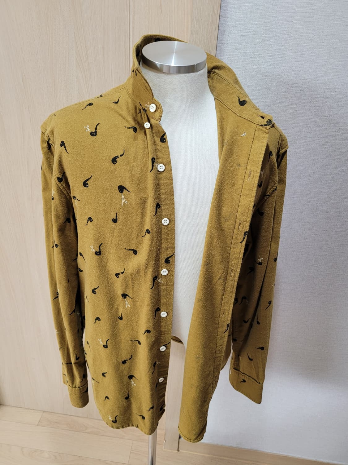 ALTRU 남자 프린트 셔츠 105 머스타드 상품이미지7