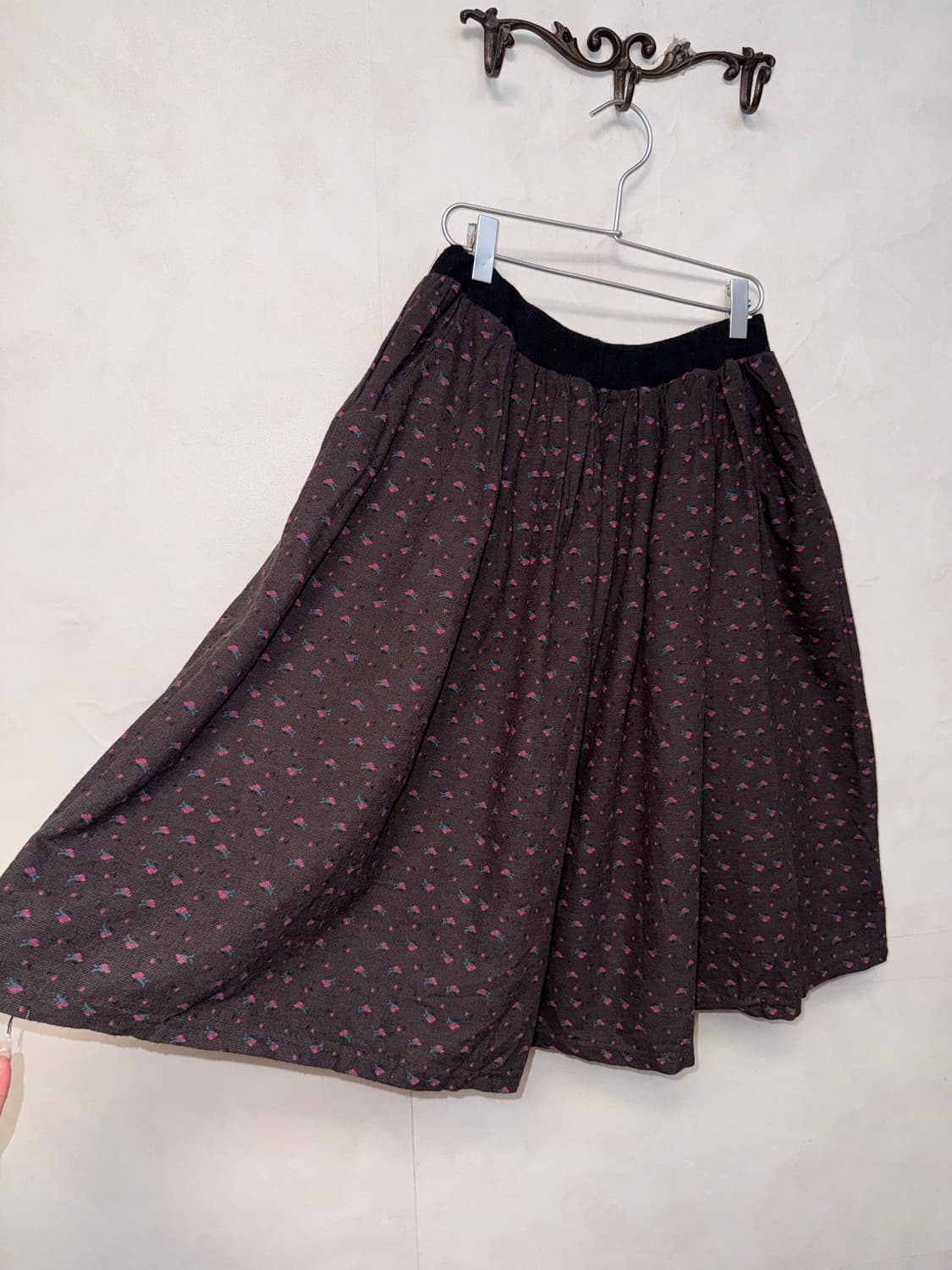 Brown bohemian floral banding flare sk 상품이미지1