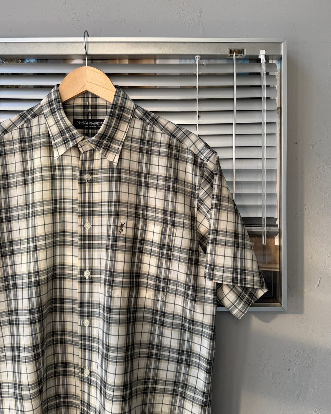 YSL 90s check short sleeve shirt 상품이미지3