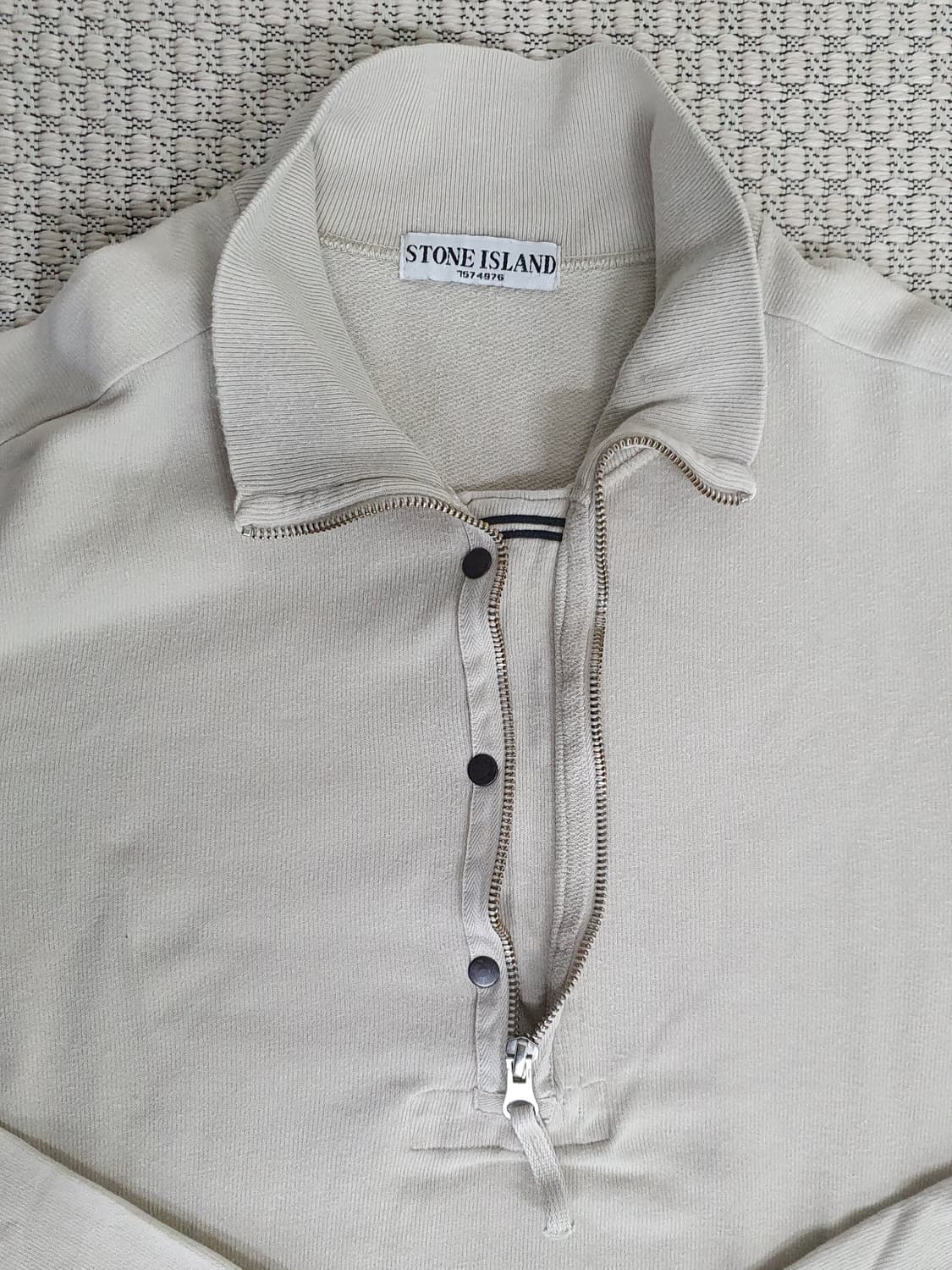 09SS 스톤 아일랜드 아이보리 쿼터 집 스웨트셔츠 상품이미지3