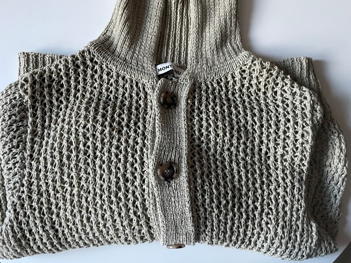 몽세누 Crochet Knit Cardigan Green 상품이미지1