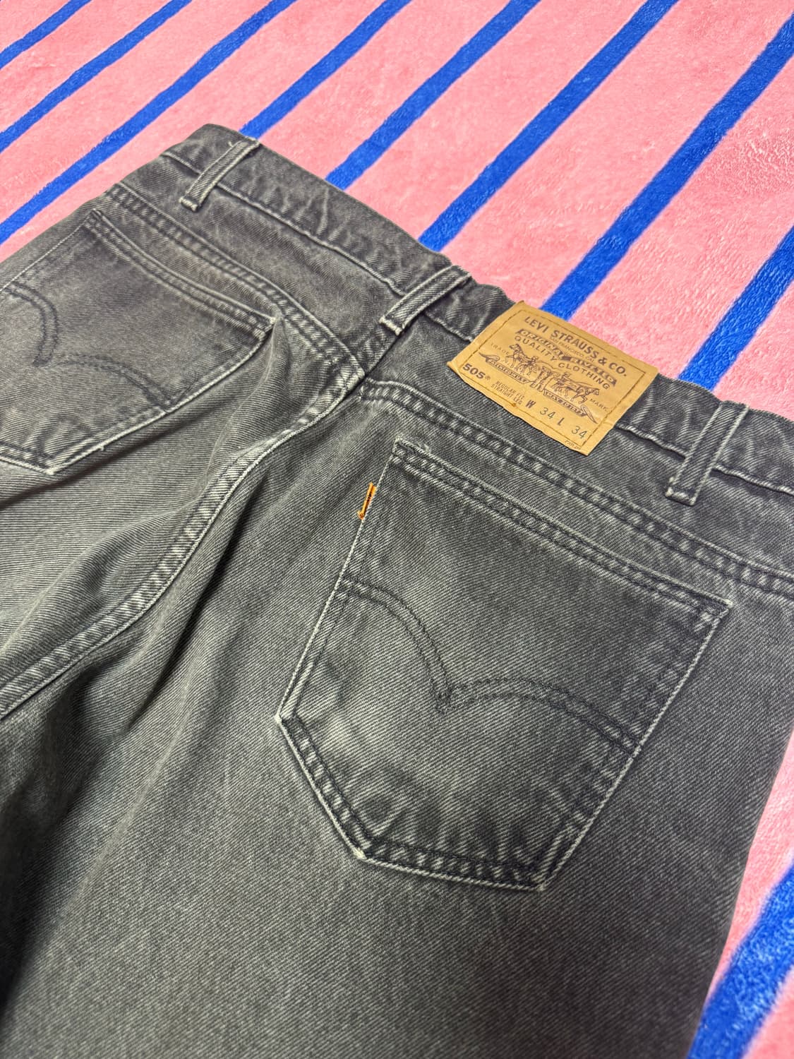 리바이스505 오렌지탭 블랙데님 32~33 size 상품이미지5