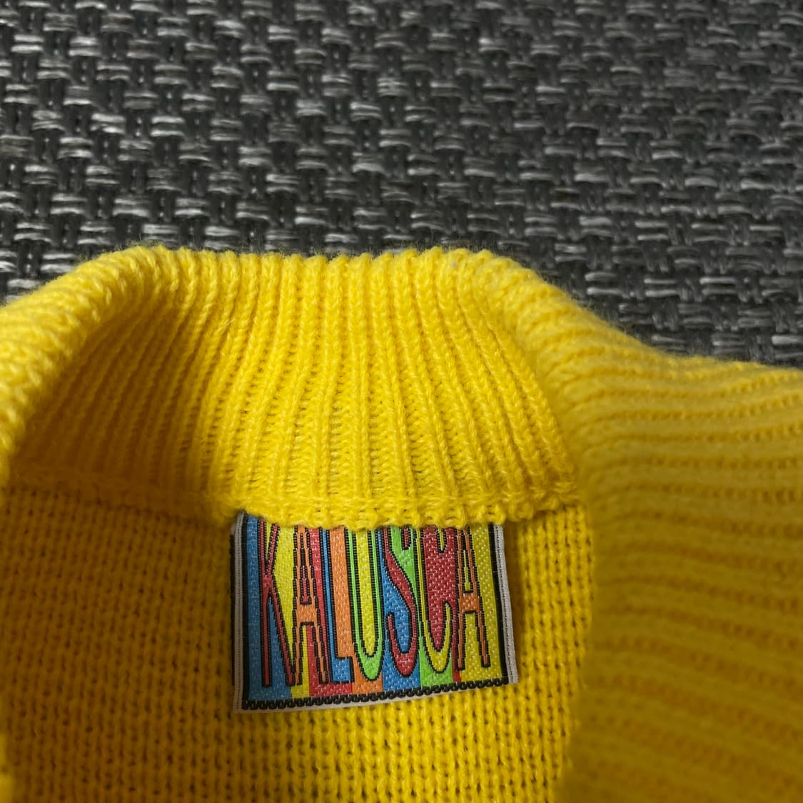 KALUSCA 키즈 옐로우 빈티지 패턴 포인트 니트 가디건 상품이미지5