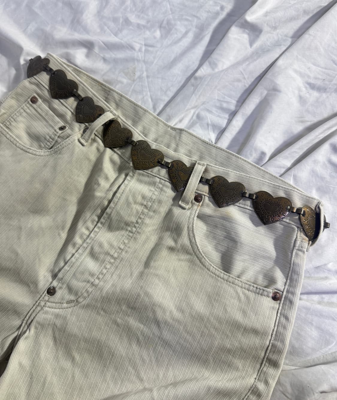 빈티지 하트 콘초 링크 벨트 네크리스 네이티브 아메리칸 보헤미안 히피 상품이미지2