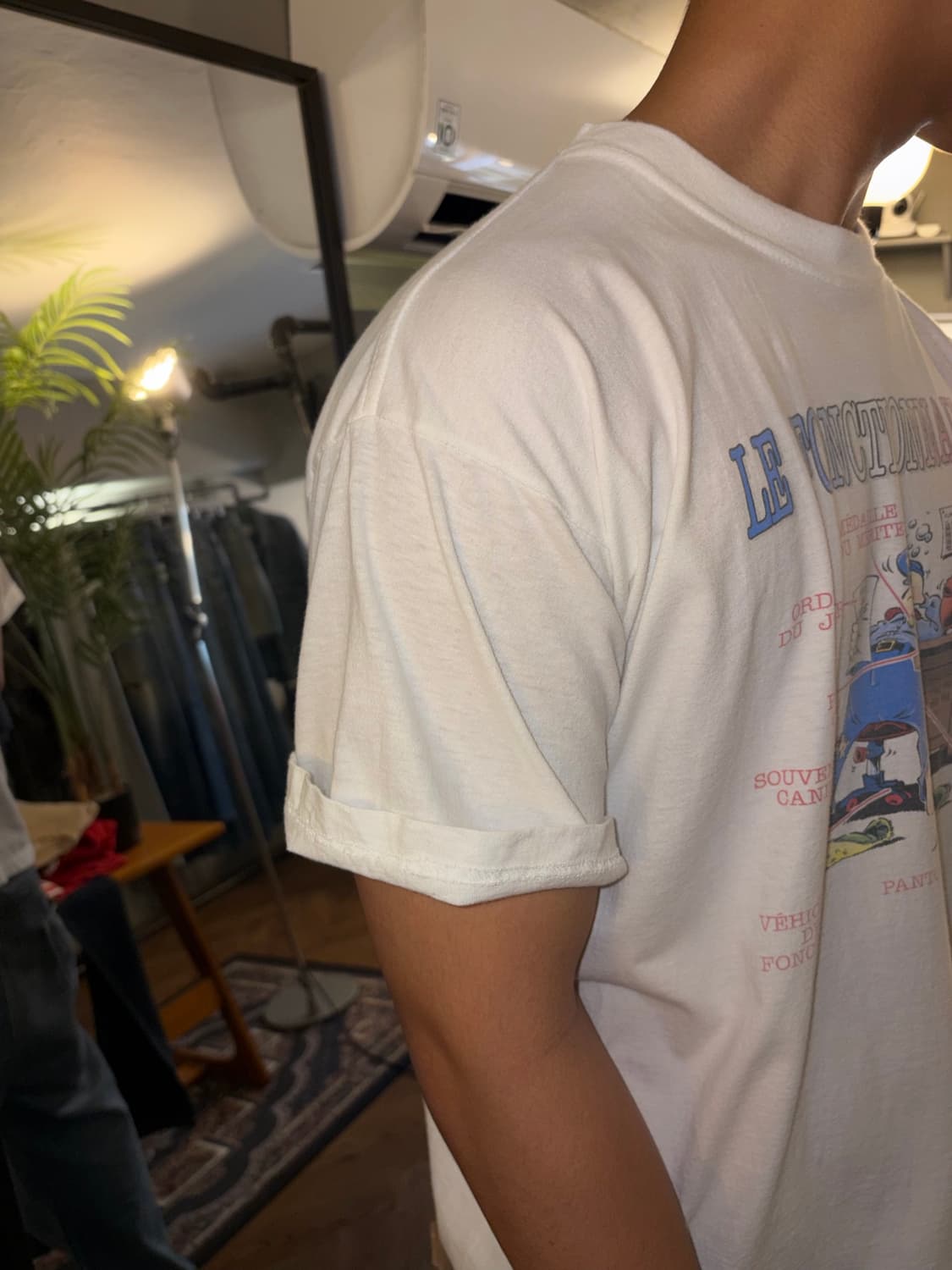 90‘s France humor cartoon print T-shirt 상품이미지6
