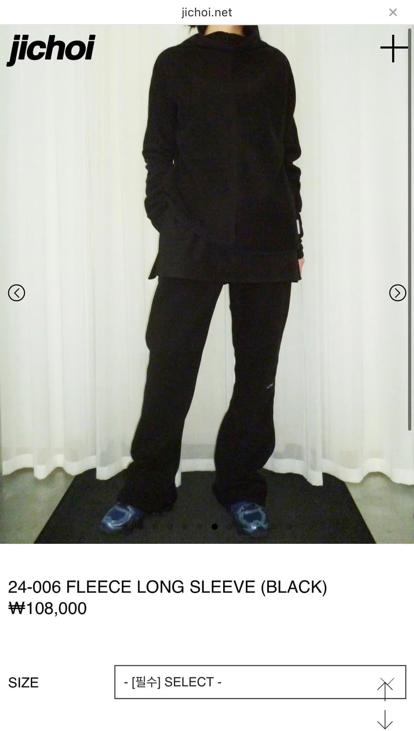 지초이컴포트 24-006 플리스 롱슬리브 + 레이어드 팬츠 블랙 set 상품이미지1