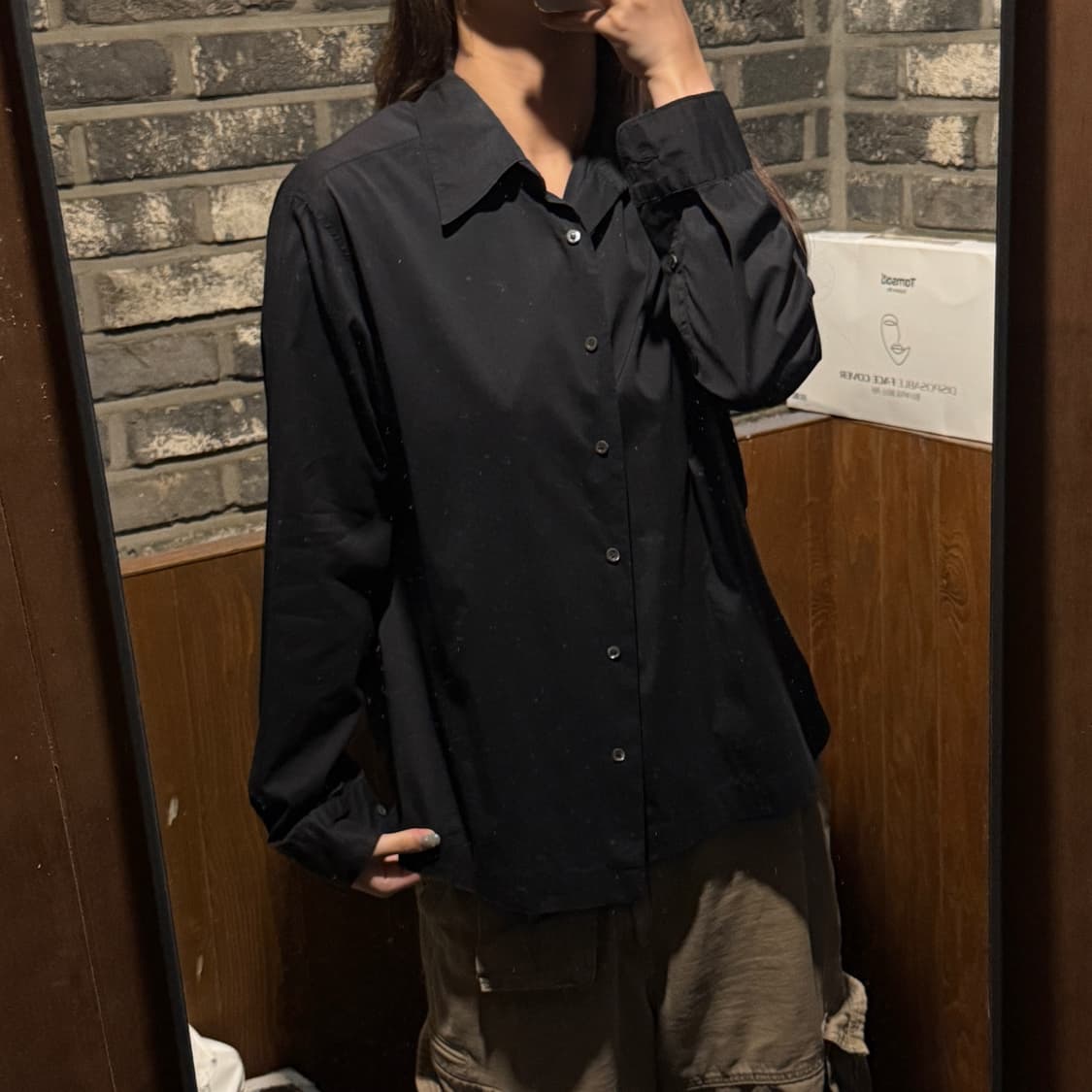 L) 막스마라 위켄드 히든버튼 블랙 셔츠 상품이미지6