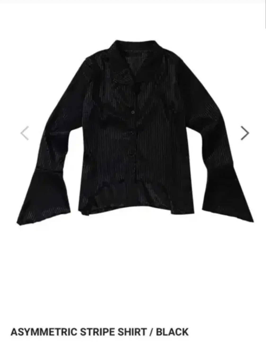 애즈온 스트라이프 새틴셔츠 블랙 상품이미지1