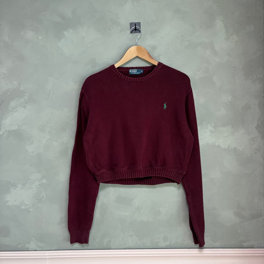 폴로 랄프로렌 커스텀 크롭 니트 버건디 상품이미지1