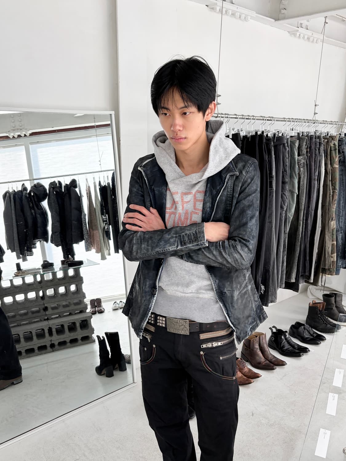 토네이도 마트 더티 워시드 데님 블레이저 자켓 상품이미지2