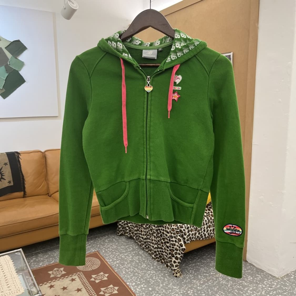 뉴발란스 스트릿 키치 Y2K 레트로그린 크롭 후드집업 85 C10308 상품이미지3