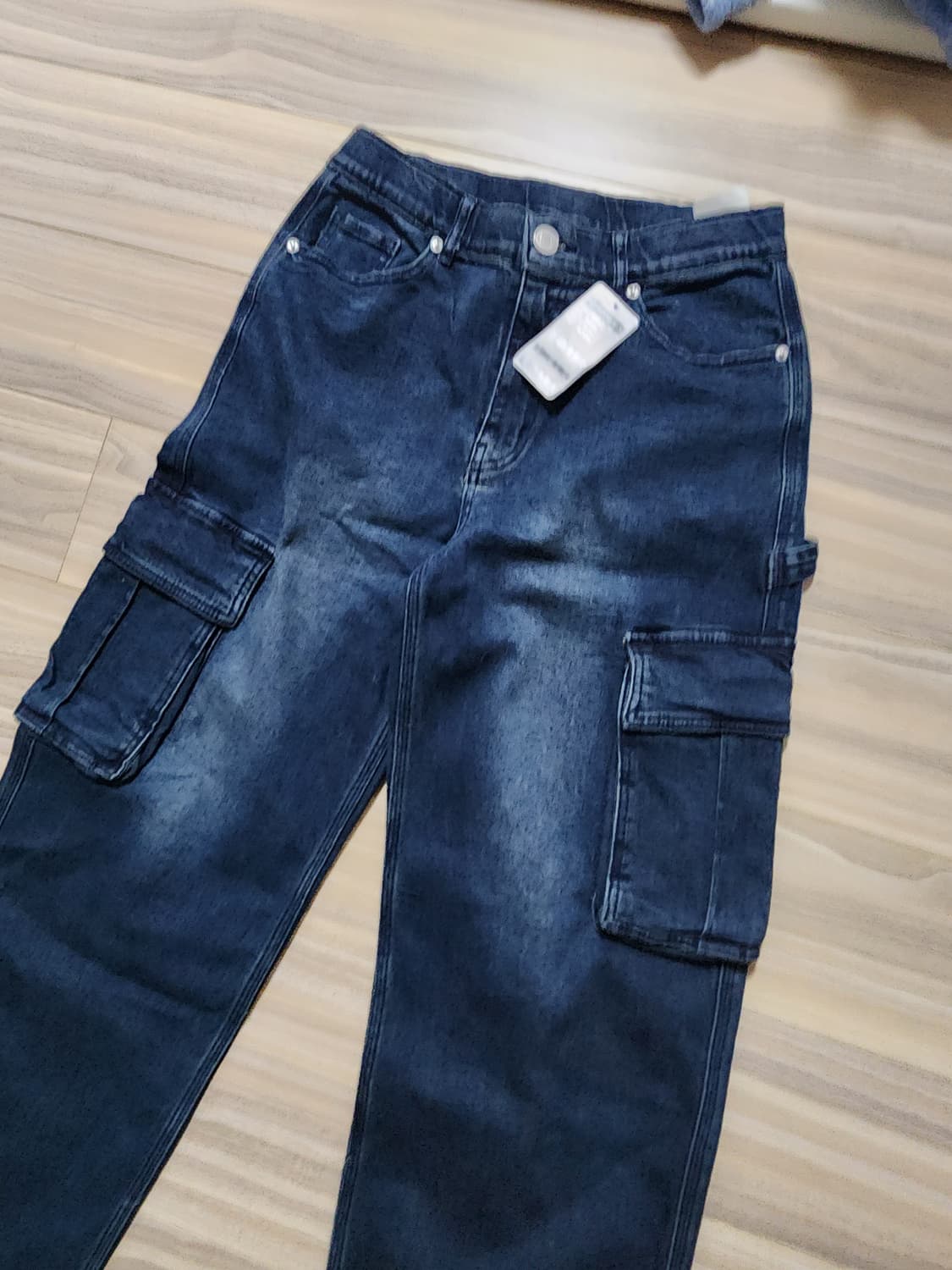 행텐히든밴딩카고스판데님팬츠청바지 상품이미지2