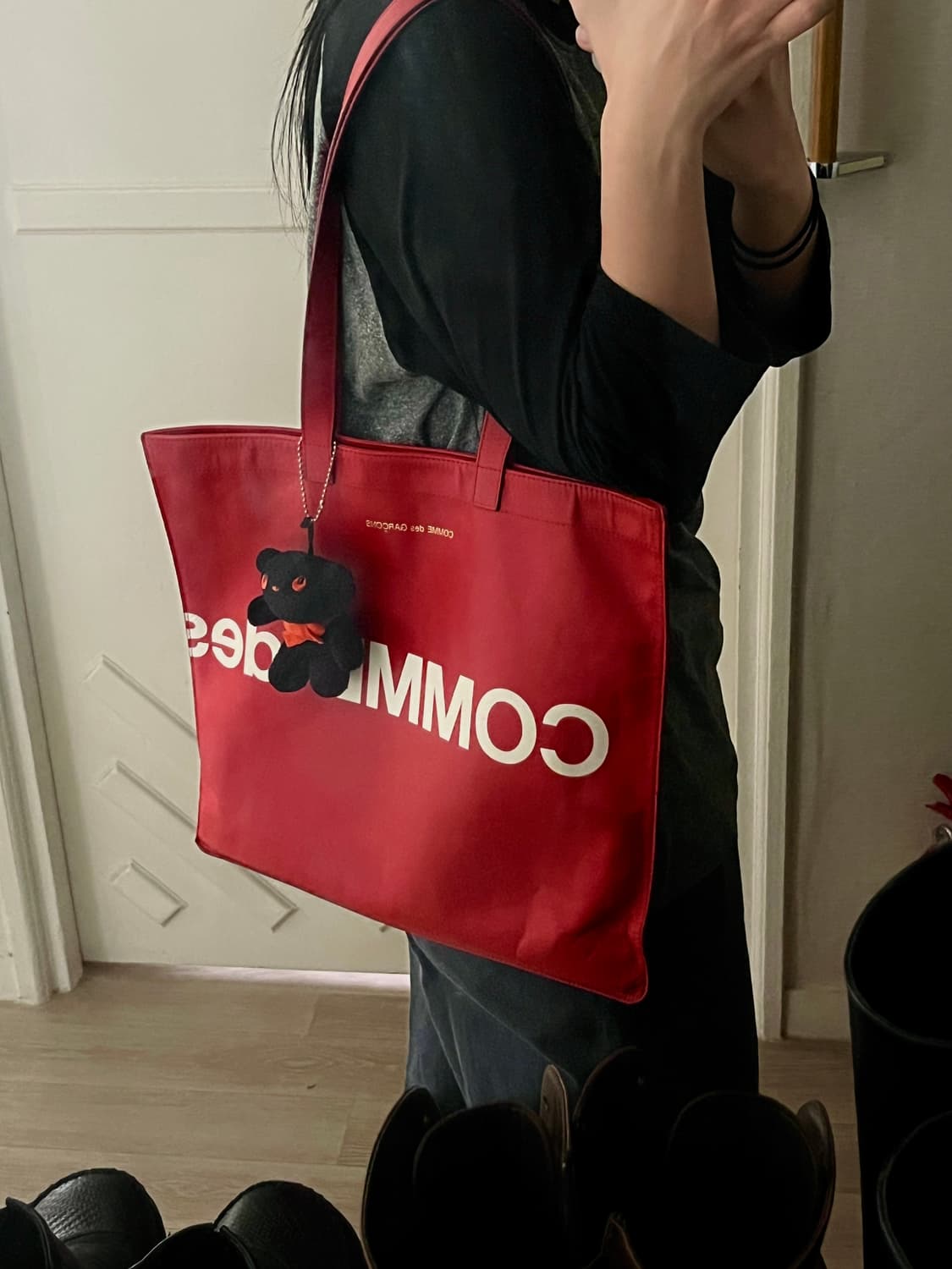 Comme des garcons 레드 레더 숄더백 상품이미지1