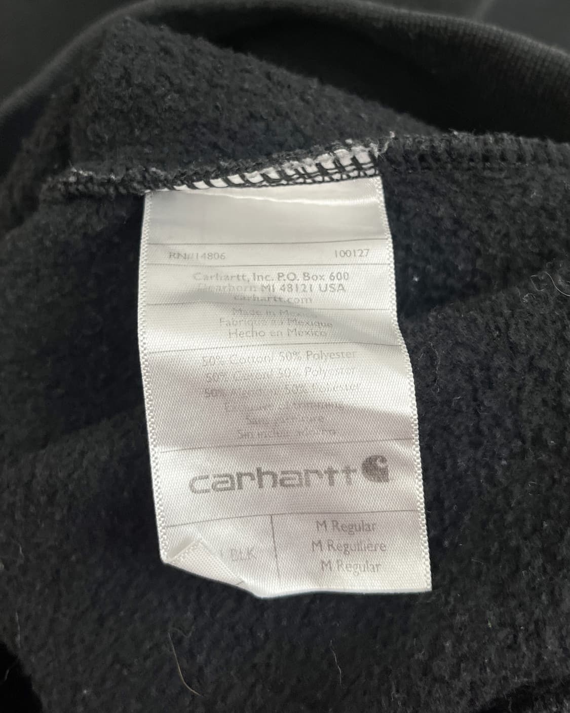 칼하트 컬리지 로고 블랙 후드티 상품이미지8