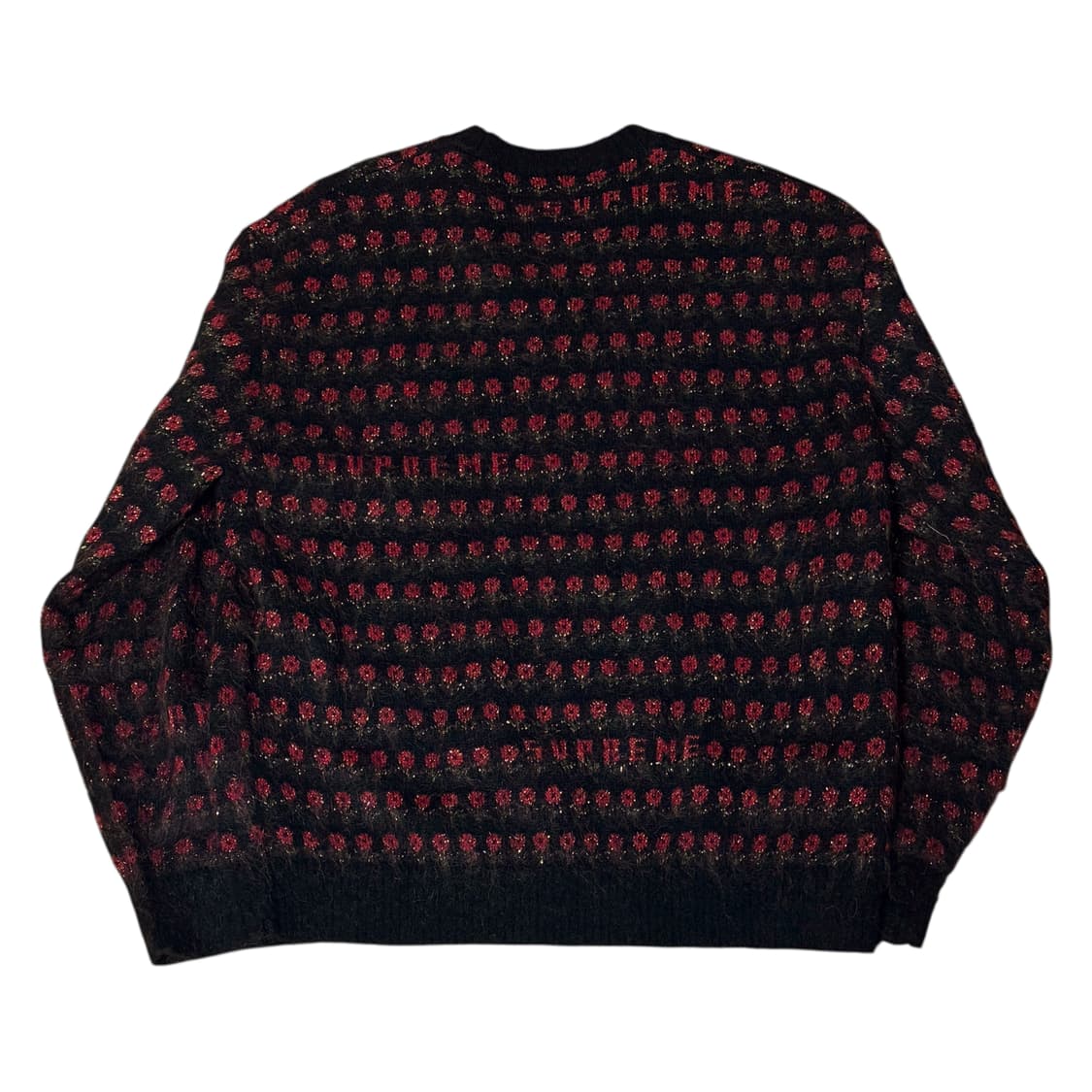 슈프림 플라워 메탈릭 스웨터 블랙 M 상품이미지2