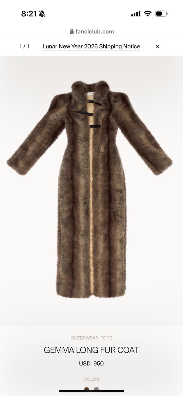 Fancì club Gemma long fur coat GREY S 상품이미지4