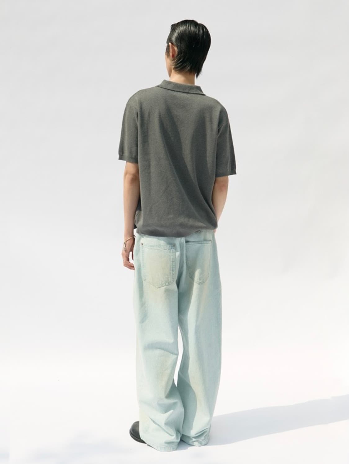 (m) 쿠어 컴팩트 샌디 폴로 니트 차콜 그레이 상품이미지2