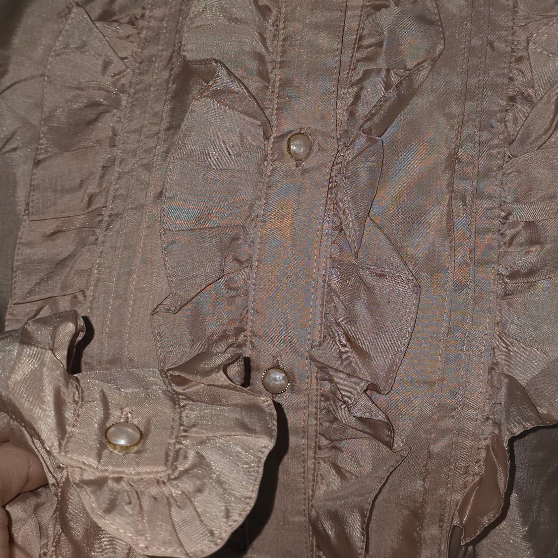 vin vert 일본빈티지)양산형 로리타 핑크 프릴 중세 셔츠블라우스 상품이미지2