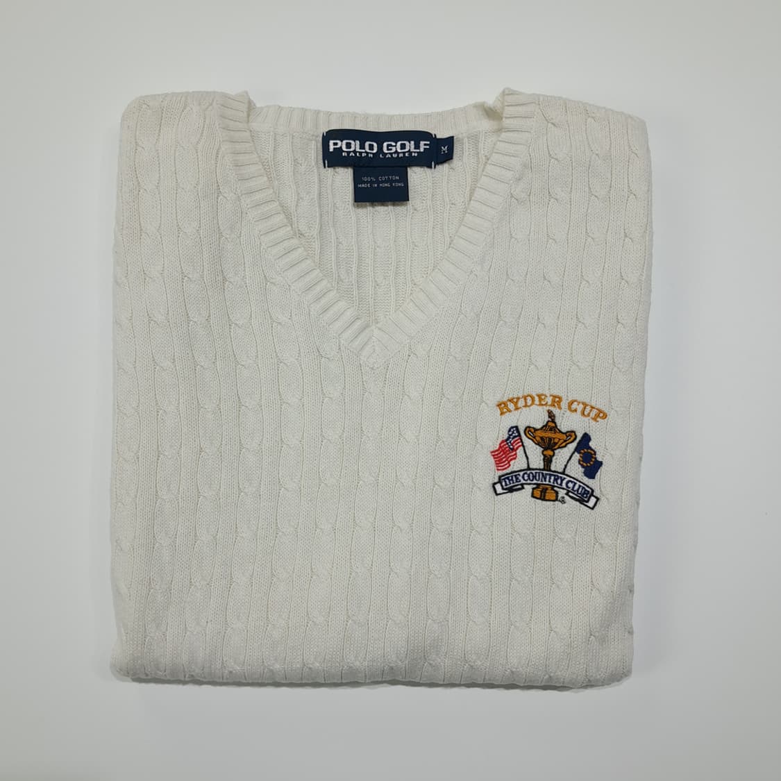 CL158 폴로골프 코튼 90s라이더컵 화이트 케이블 베스트 상품이미지6