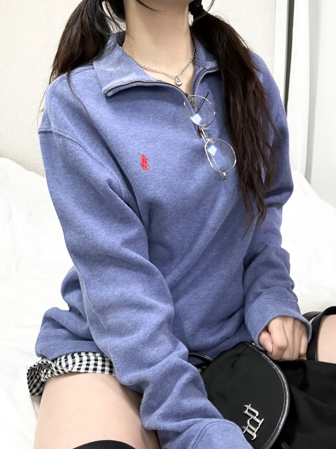 폴로 레드포니 블루 코튼 반집업 상품이미지4