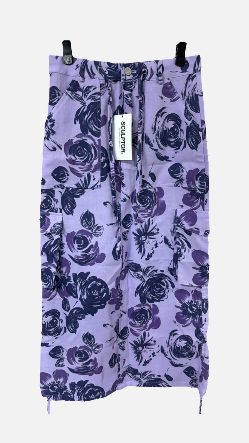 스컬프터 플라워 셔링 카고 롱스커트 Light Purple 상품이미지2