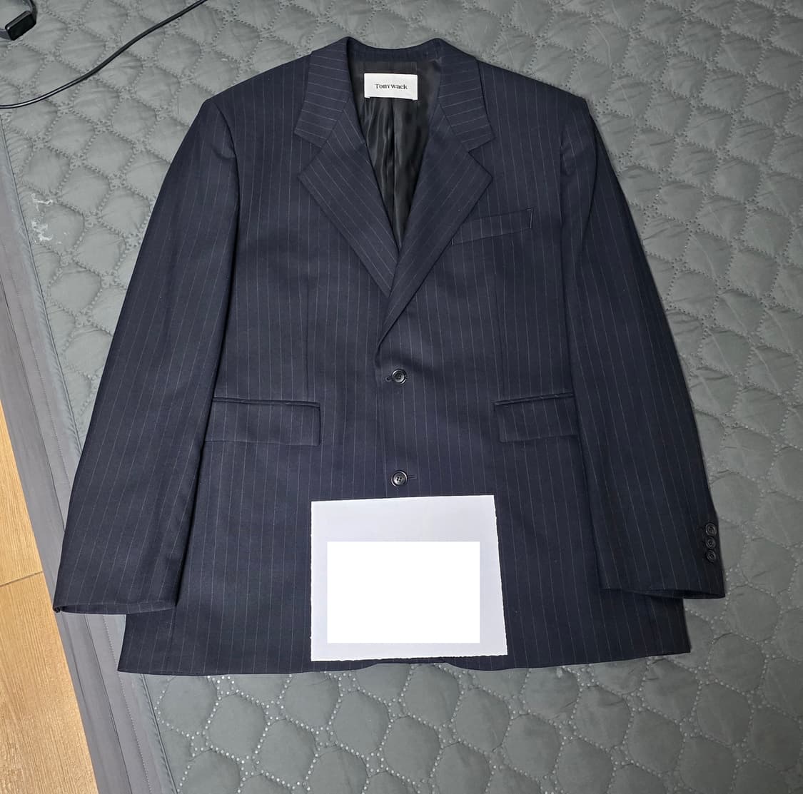 [토니웩] 스트라이프 울 릴렉스드 테일러 자켓 네이비 XL 상품이미지1