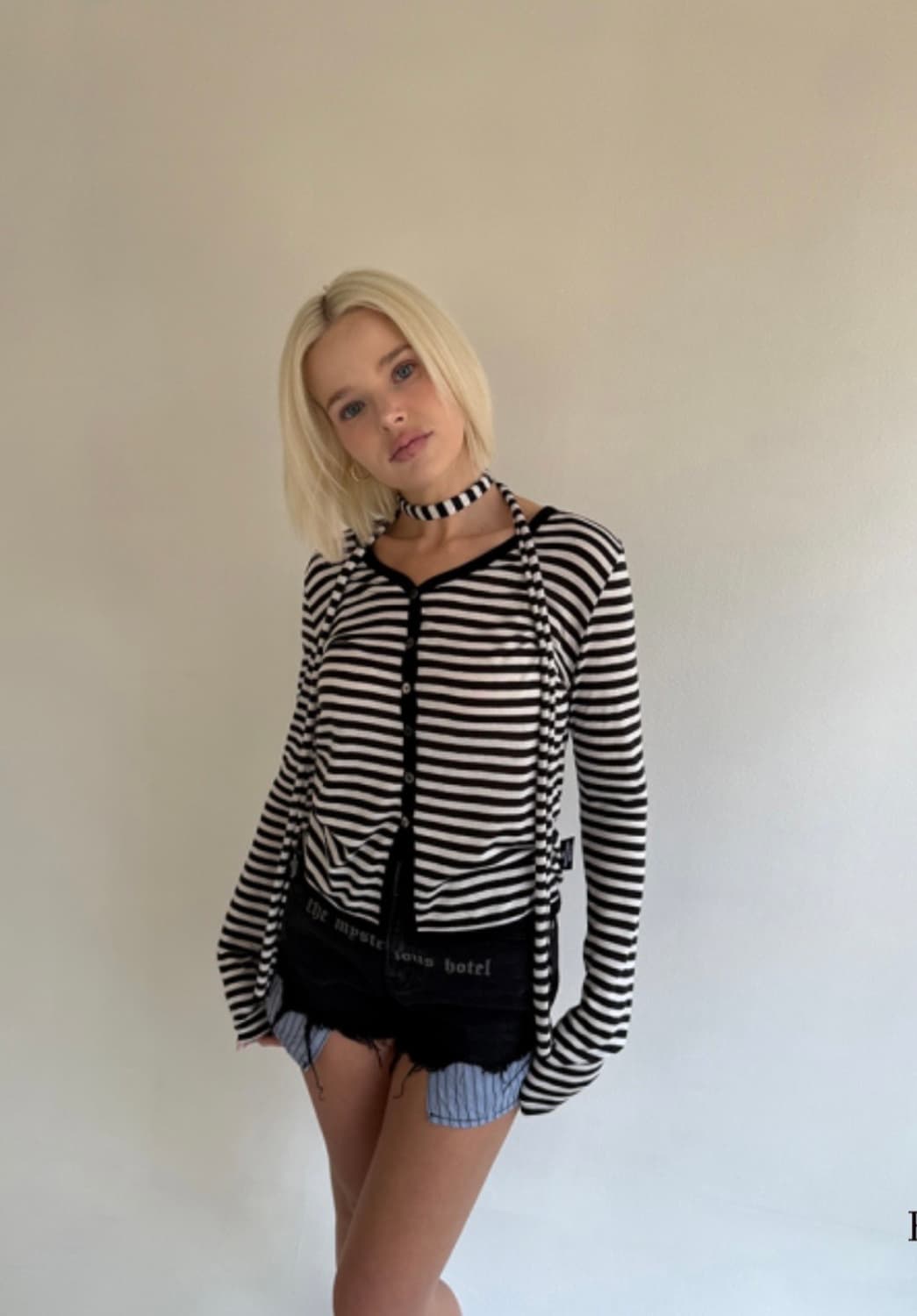 더미스테어스호텔 스트라이프 가디건 세트 상품이미지2