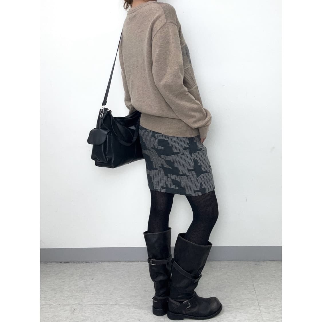 빈티지 그레이 울 스커트 상품이미지3