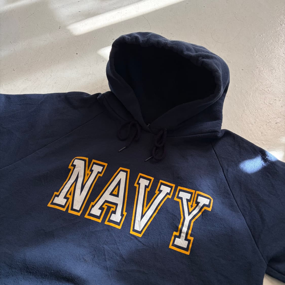 90s US NAVY OG 빈티지 레글런 후드티 L 상품이미지4