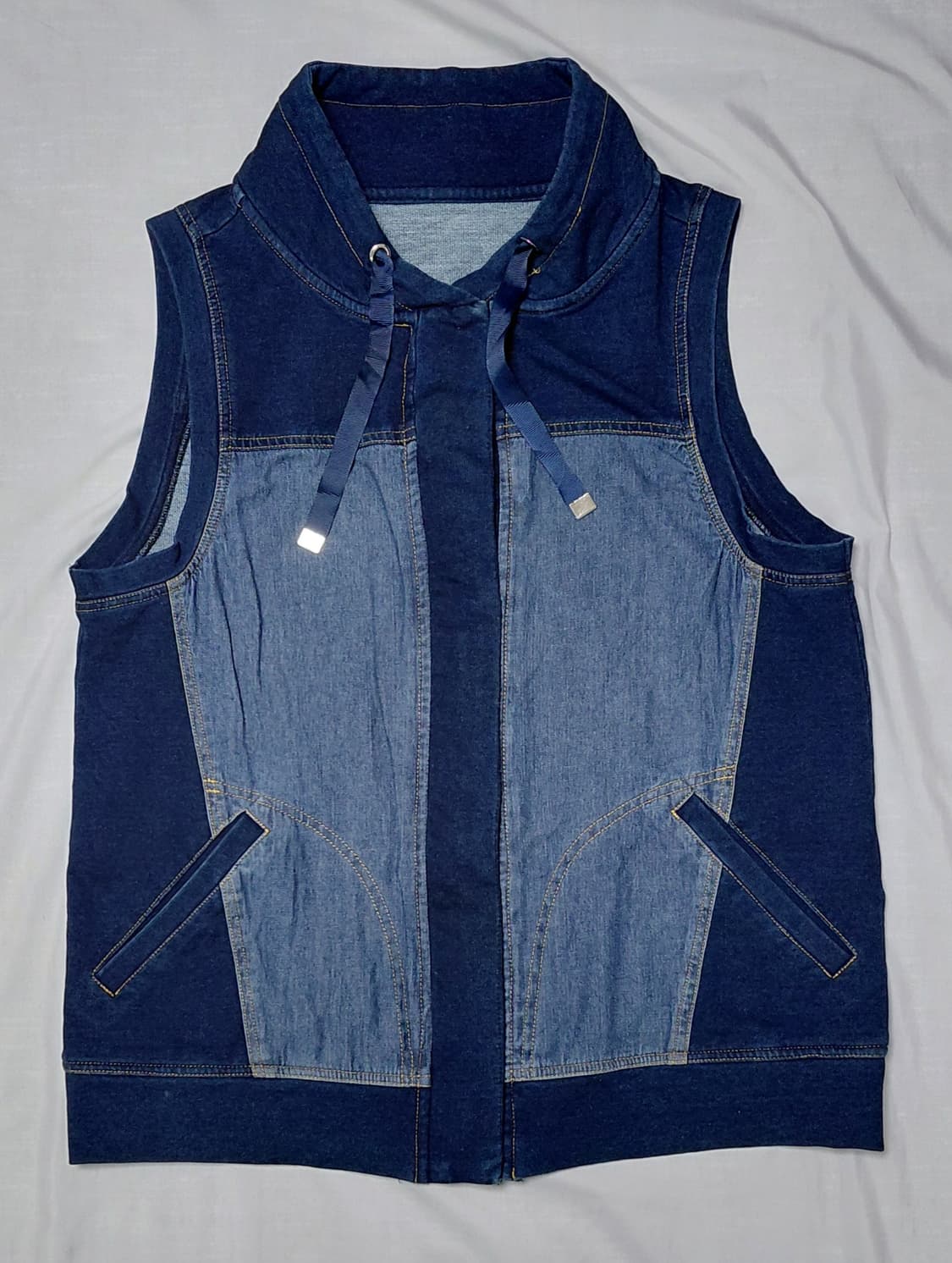 [M] RUE DE BAC(뤼 드 박) 데님 콤비 하이넥 베스트 상품이미지1