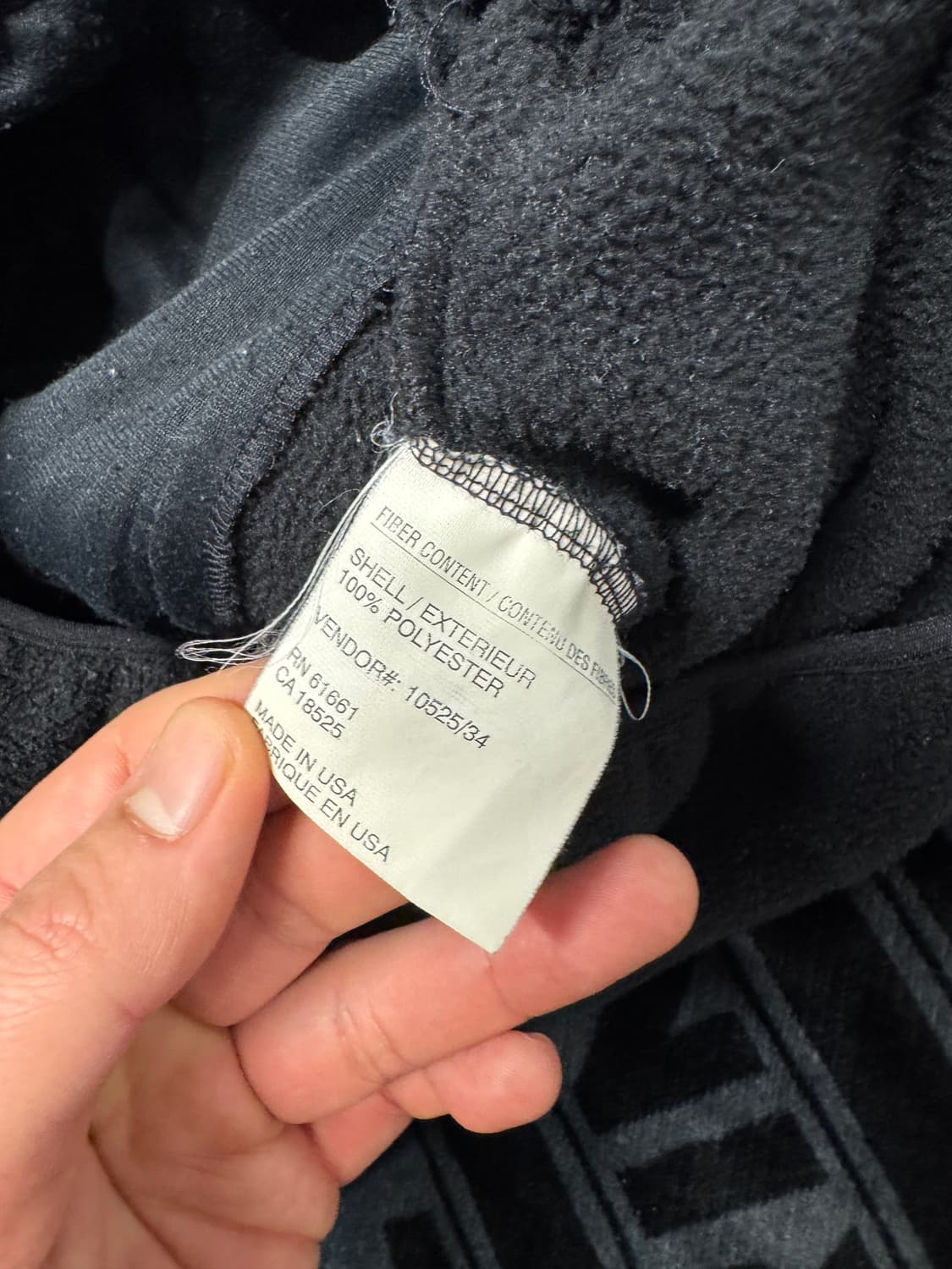 더 노스 페이스 쿼터 짚 플리스 풀오버 블랙 퍼플 메이드 인 유에스에이 상품이미지6