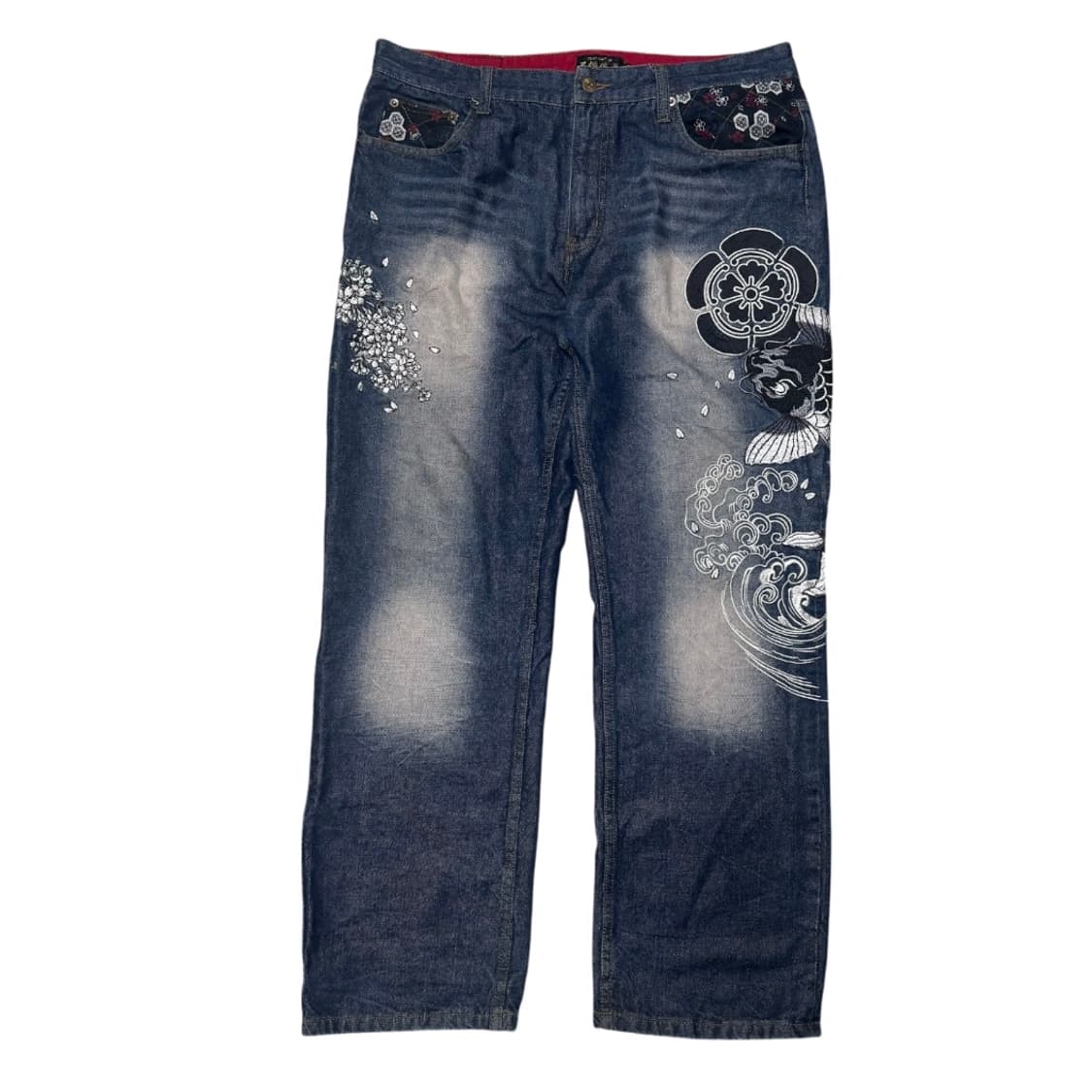 불구대천 포츈 잉어자수 데님팬츠 상품이미지2