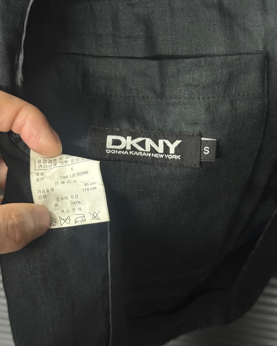 DKNY 도나카란 린넨 마 블레이져 마이 블랙 검정 S 90 여름 자켓 상품이미지9
