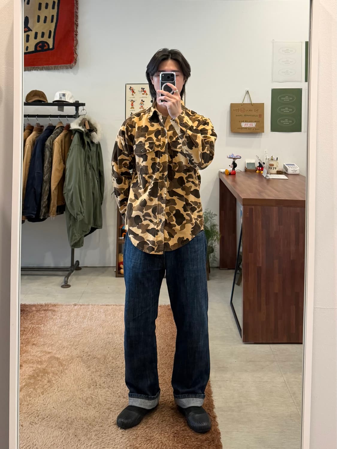 80s DeerSkin 디어스킨 덕카모 멜톤 헌팅 샤모아 셔츠 (USA) 상품이미지2