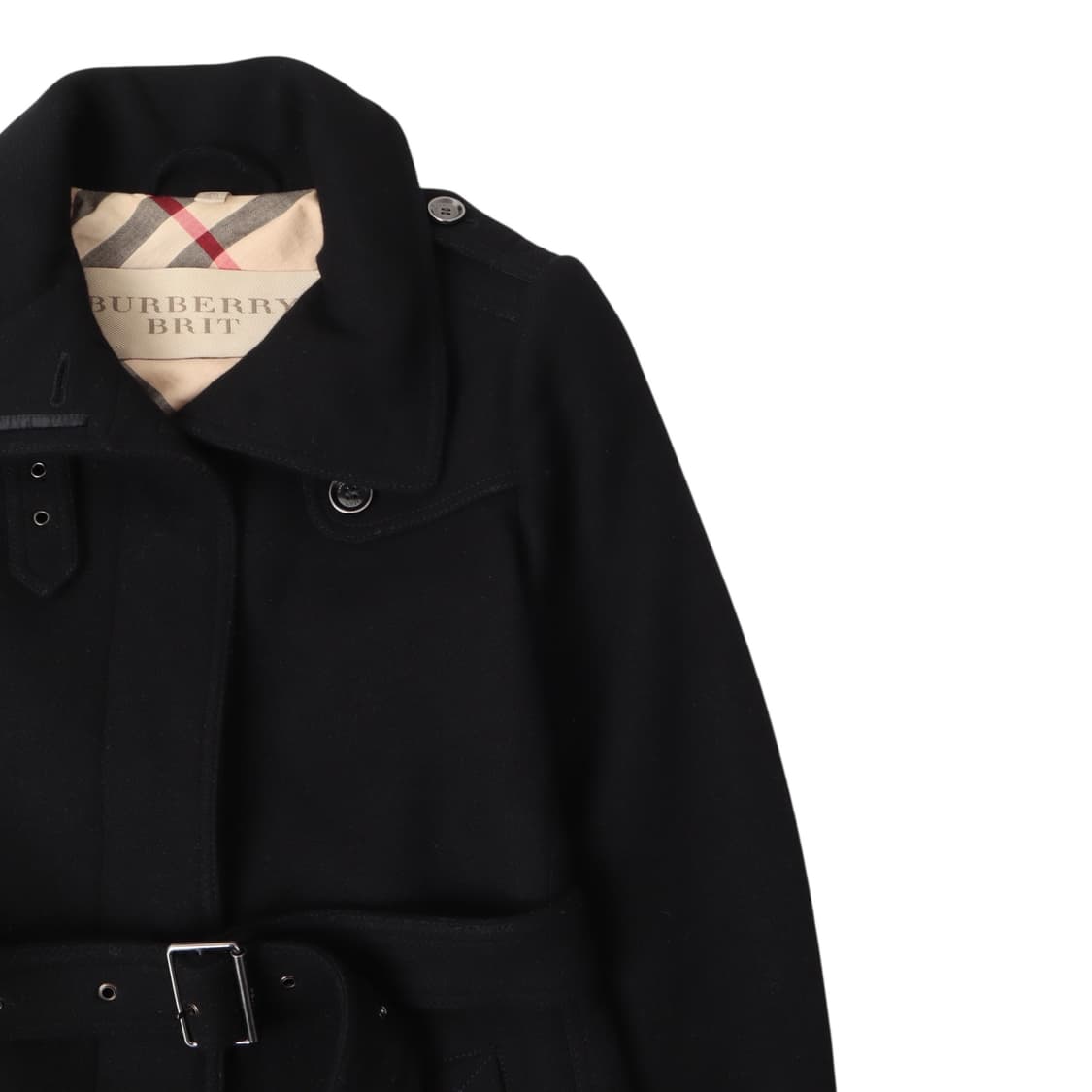 버버리 브릿 울 캐시미어 히든버튼 벨티드 코트 상품이미지3