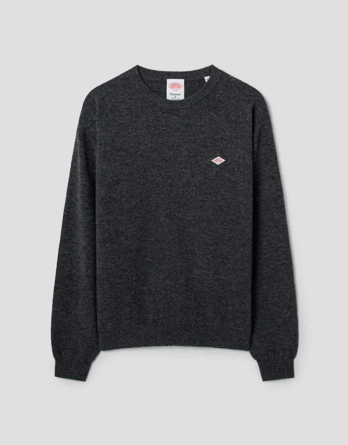 단톤 라운드넥 니트 차콜 상품이미지1