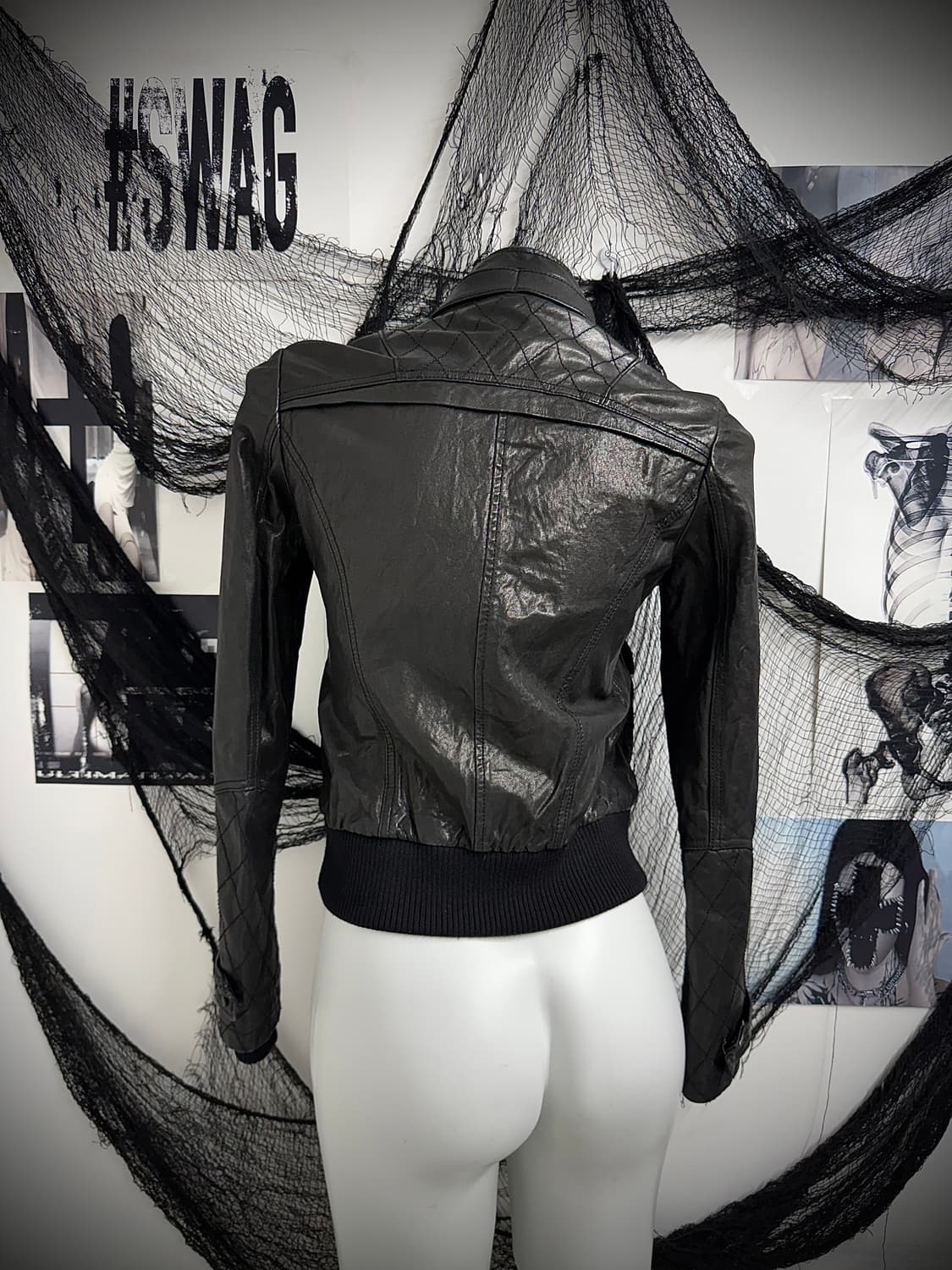 Real leather stitch jacket 상품이미지2