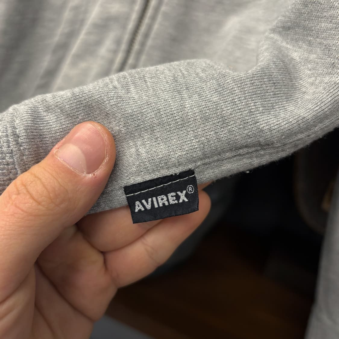 00s 아비렉스 ARMY 라이트그레이 프린팅 후드집업 N518 상품이미지5