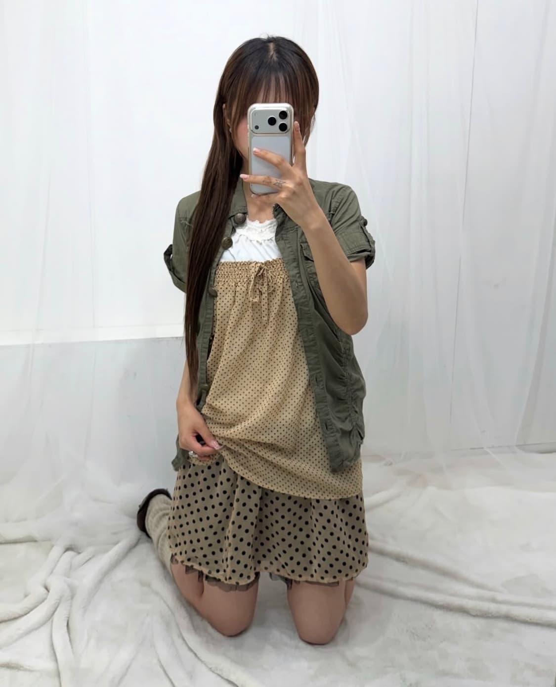 𖤐카키 도트 코디set𖤐  상품이미지2