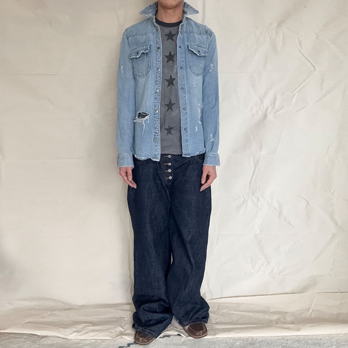 Ksubi Distressed Denim Western Shirt 상품이미지3