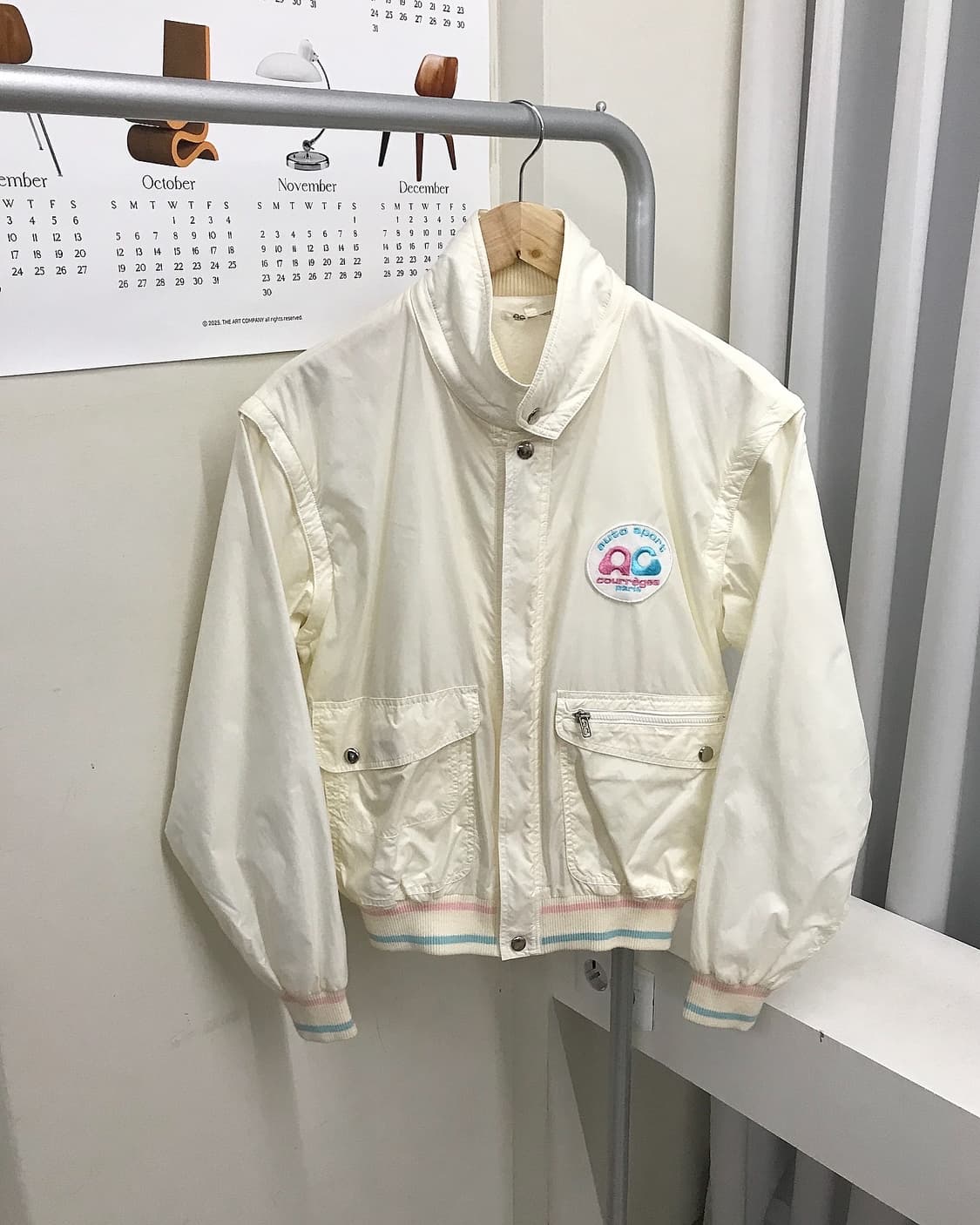 꾸레쥬 패치 로고 나일론 자켓 상품이미지1