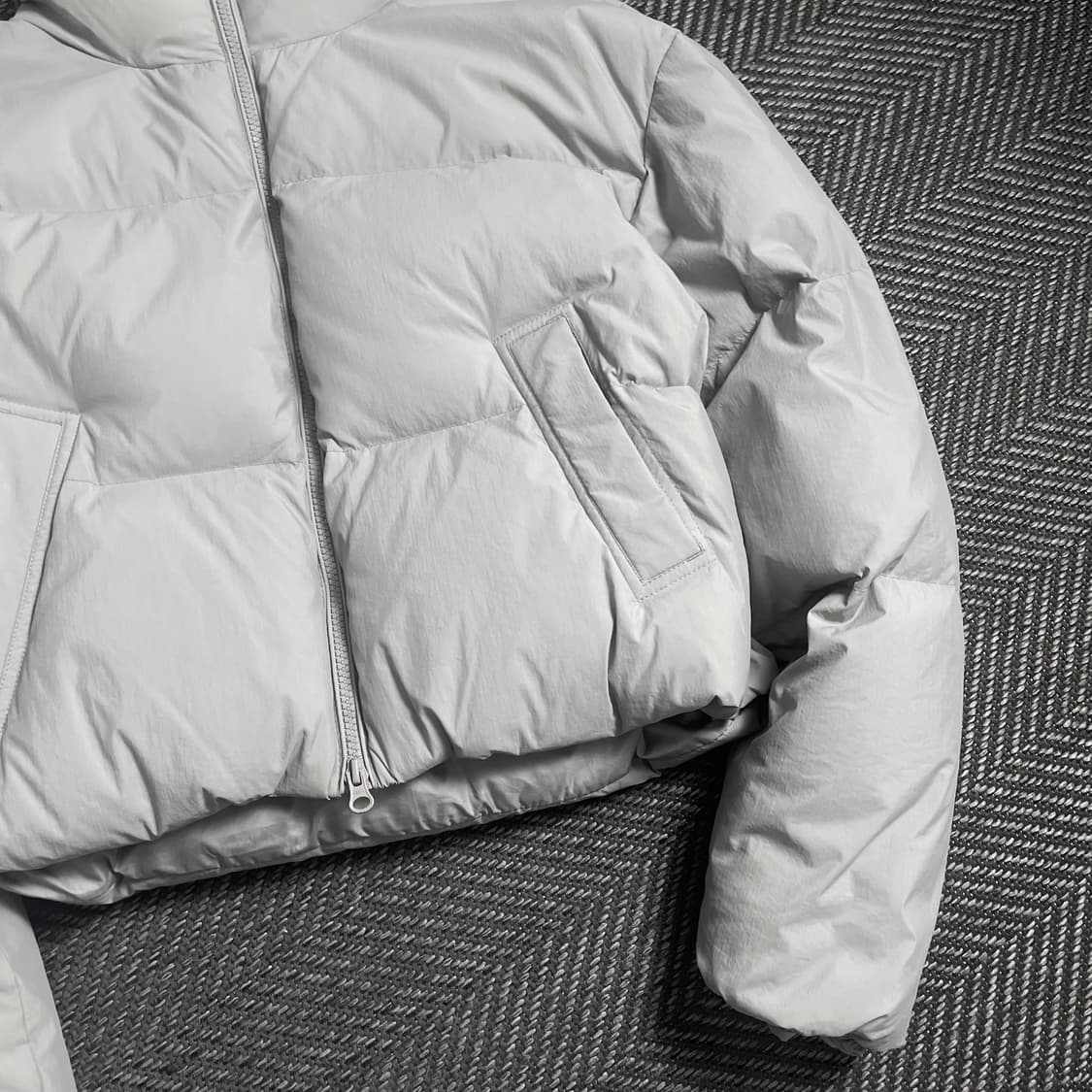 코드그라피 우먼스 덕 다운 푸퍼 크롭 패딩 그레이o 4521 상품이미지3