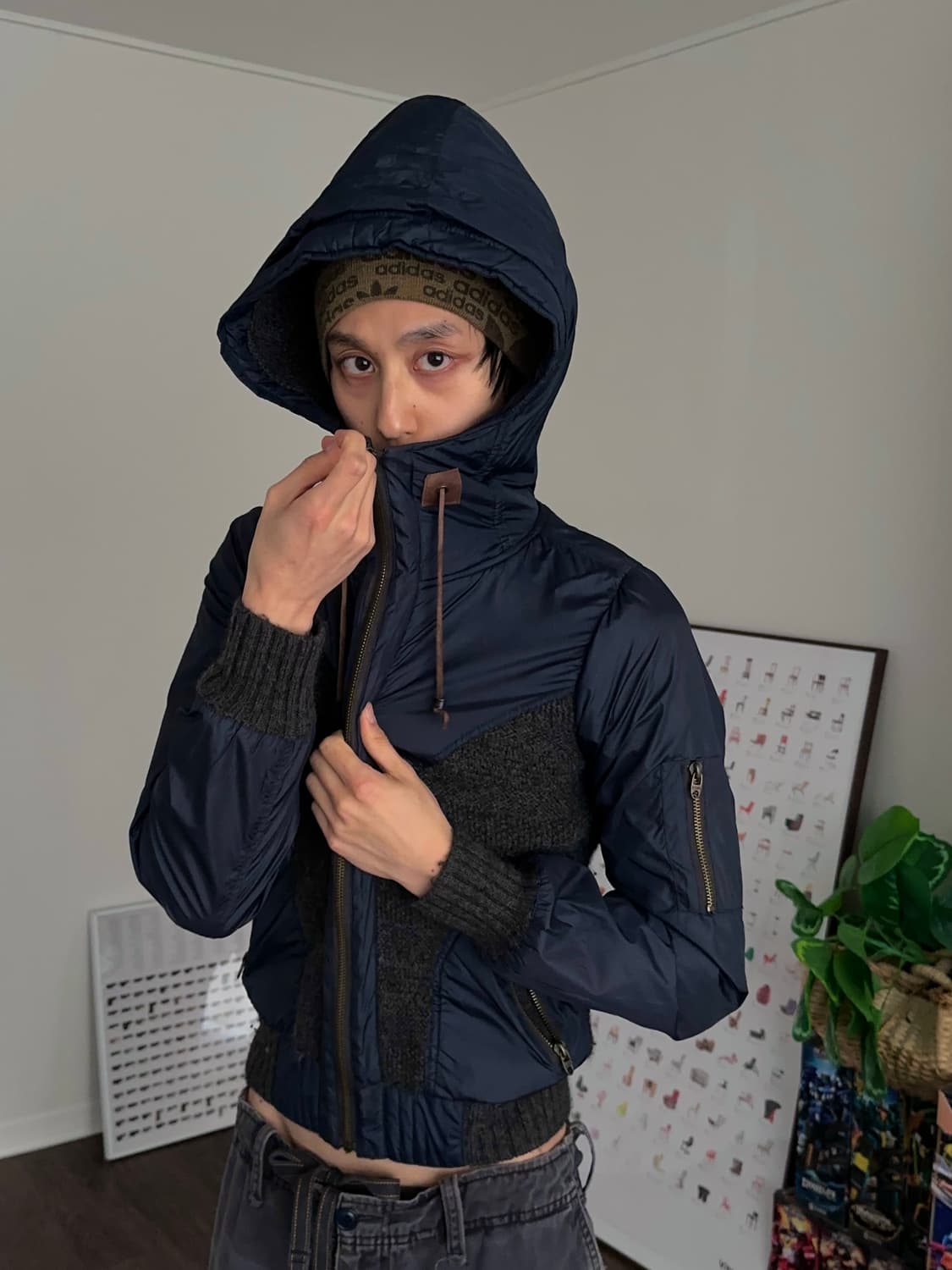 리버서블 니트 리브 크롭 자켓 상품이미지1