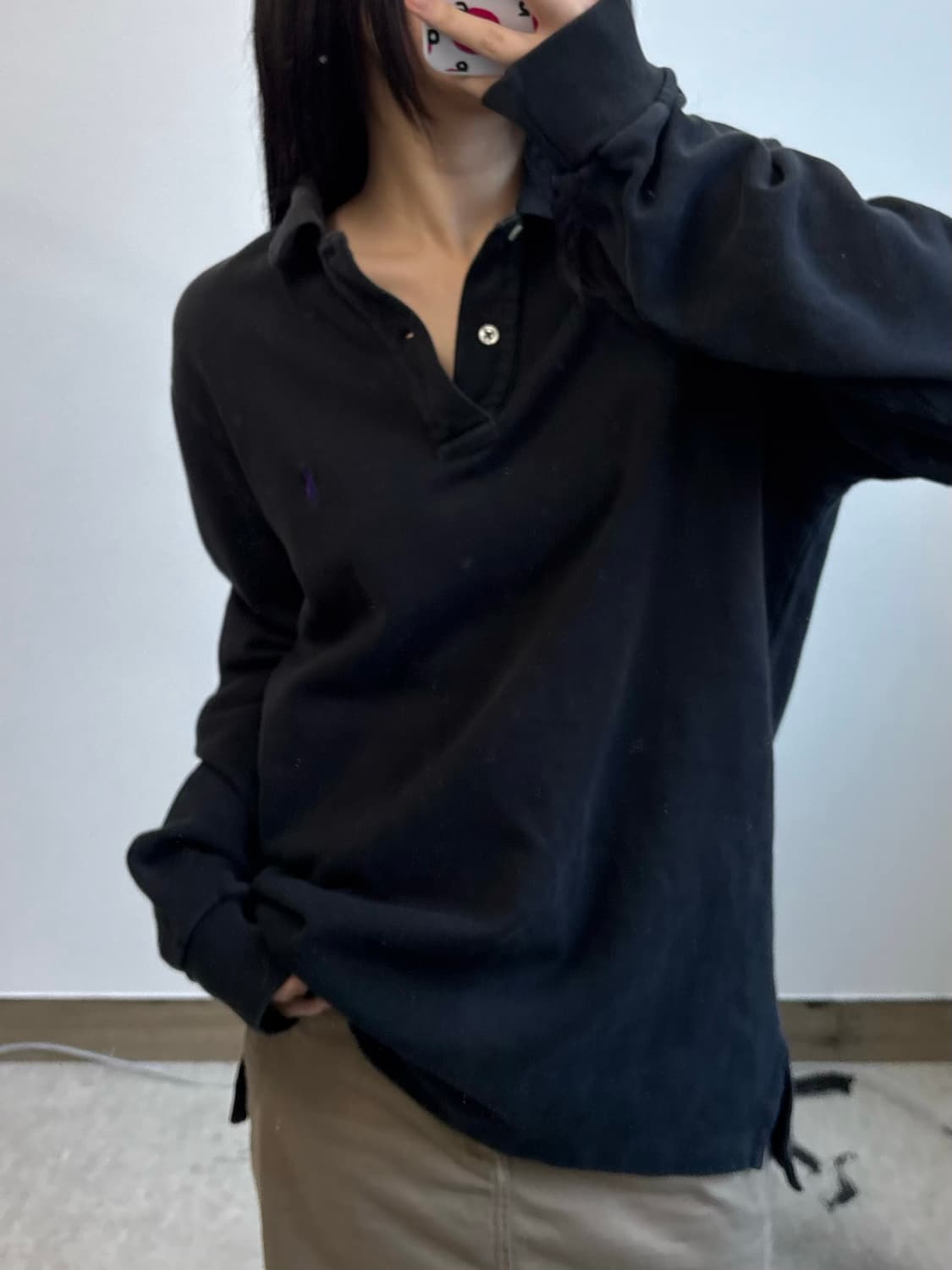 폴로 랄프로렌 블랙 카라 럭비 티셔츠 상품이미지1