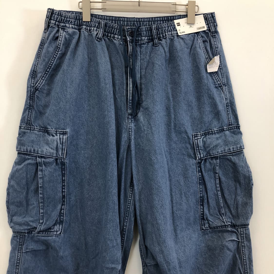 GU (새상품) JPN 지유 와이드 밴딩 카고데님진 36 인치  상품이미지2